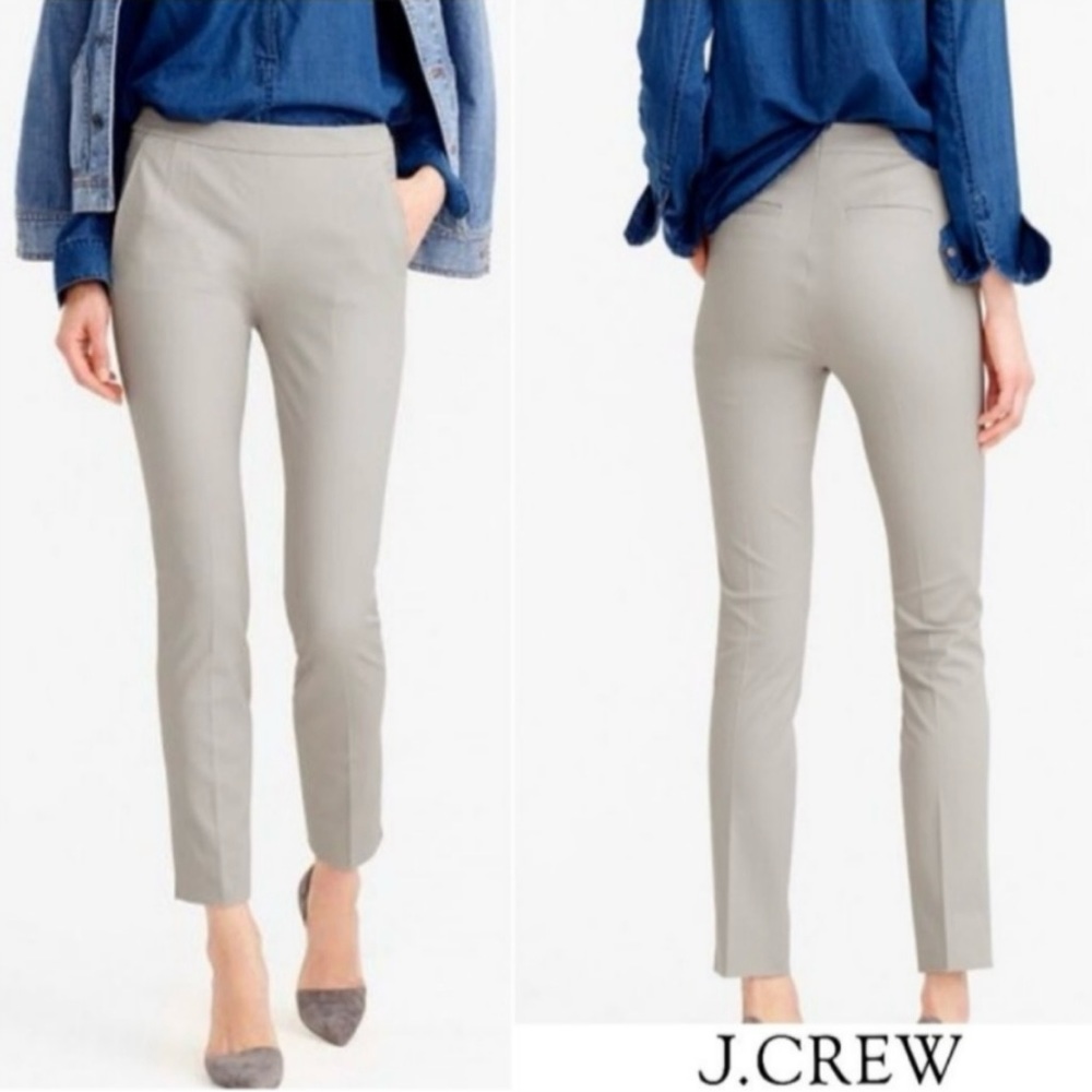 J.Crew Light grey Martie Bi-Cotton stretch pant, size 10p